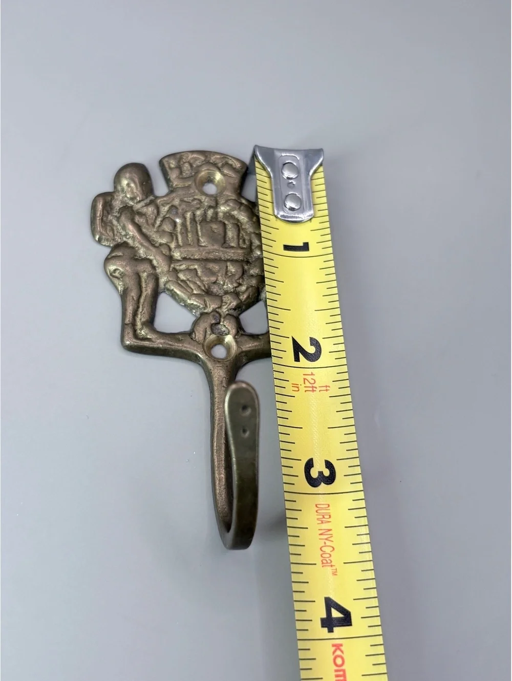 Brass Wall Hook Cherub Baroque Revival Victorian Classical Coat Key Hook